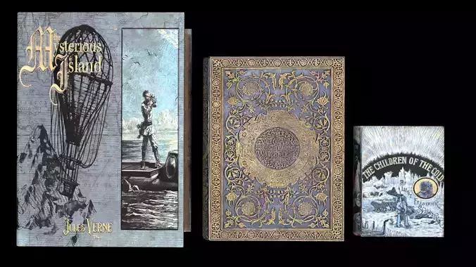 PBR Books book with old design Free low-poly 3D model