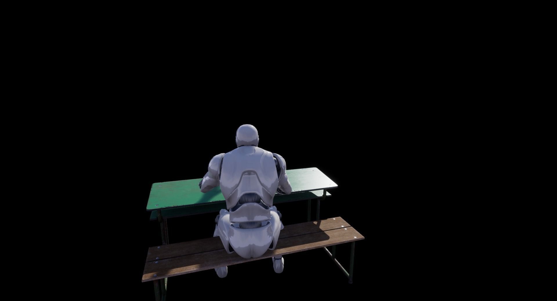 Old School Bench Low-poly 3D model_21