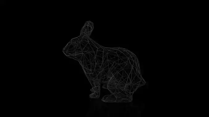 Rabbit Wireframe Low-poly 3D model