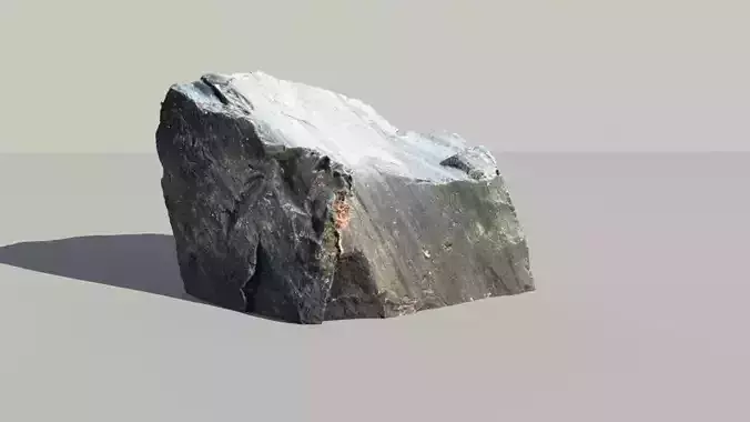 Obsidian Boulder Scanned 3D Model
