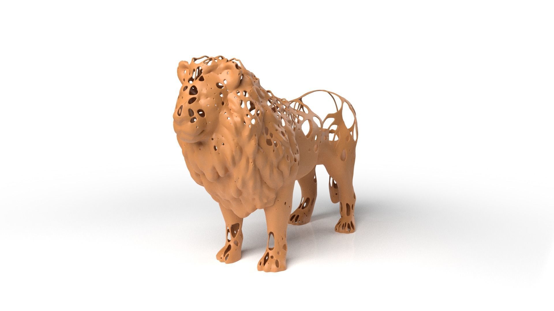 Lion Dust Voronoi Low-poly 3D model_1