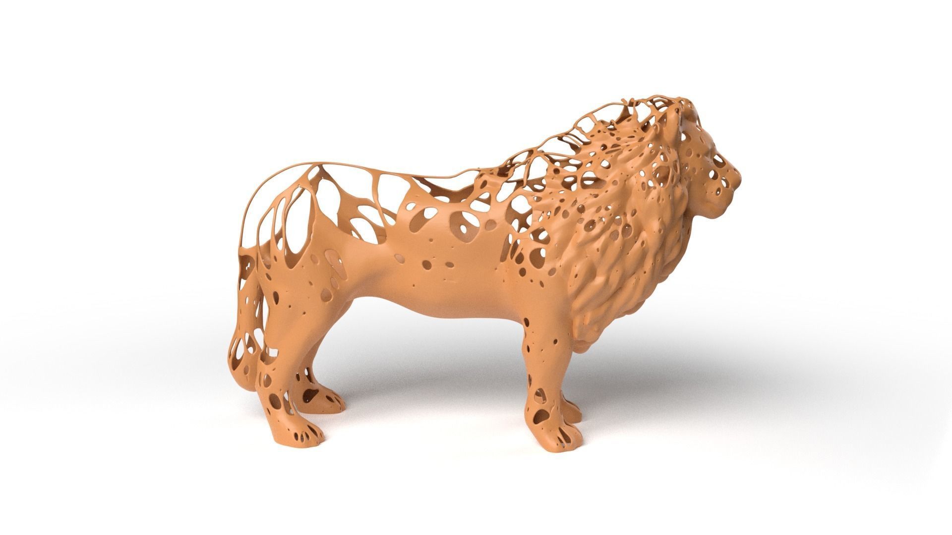 Lion Dust Voronoi Low-poly 3D model_3