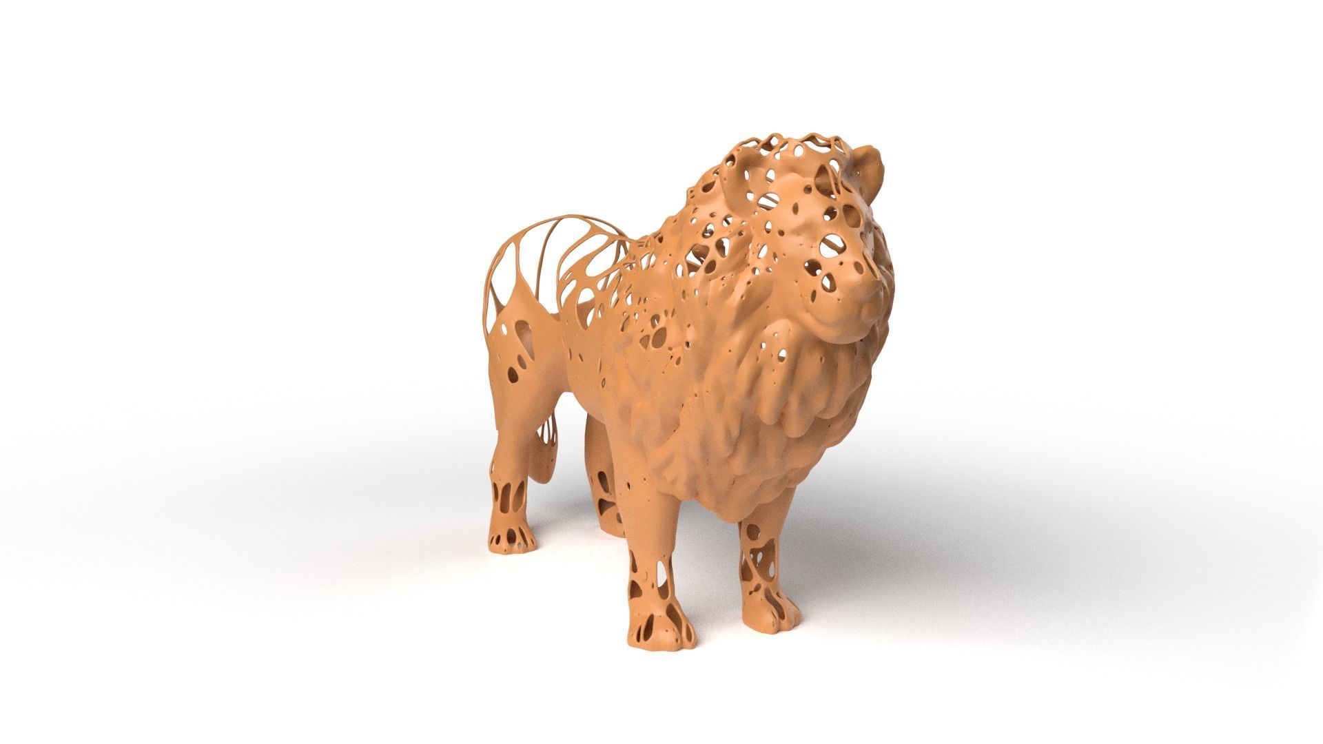 Lion Dust Voronoi Low-poly 3D model_2