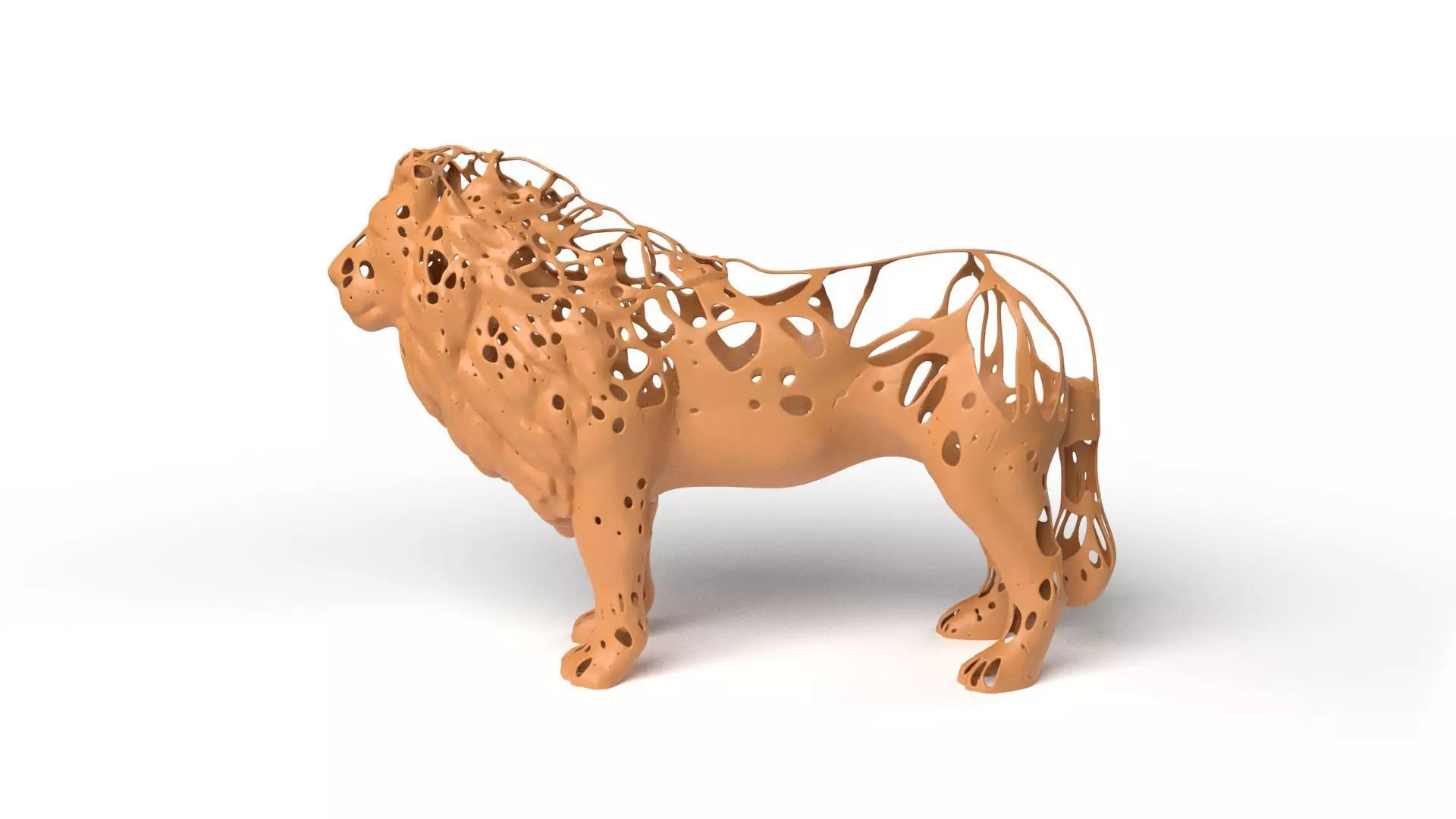 Lion Dust Voronoi Low-poly 3D model_0
