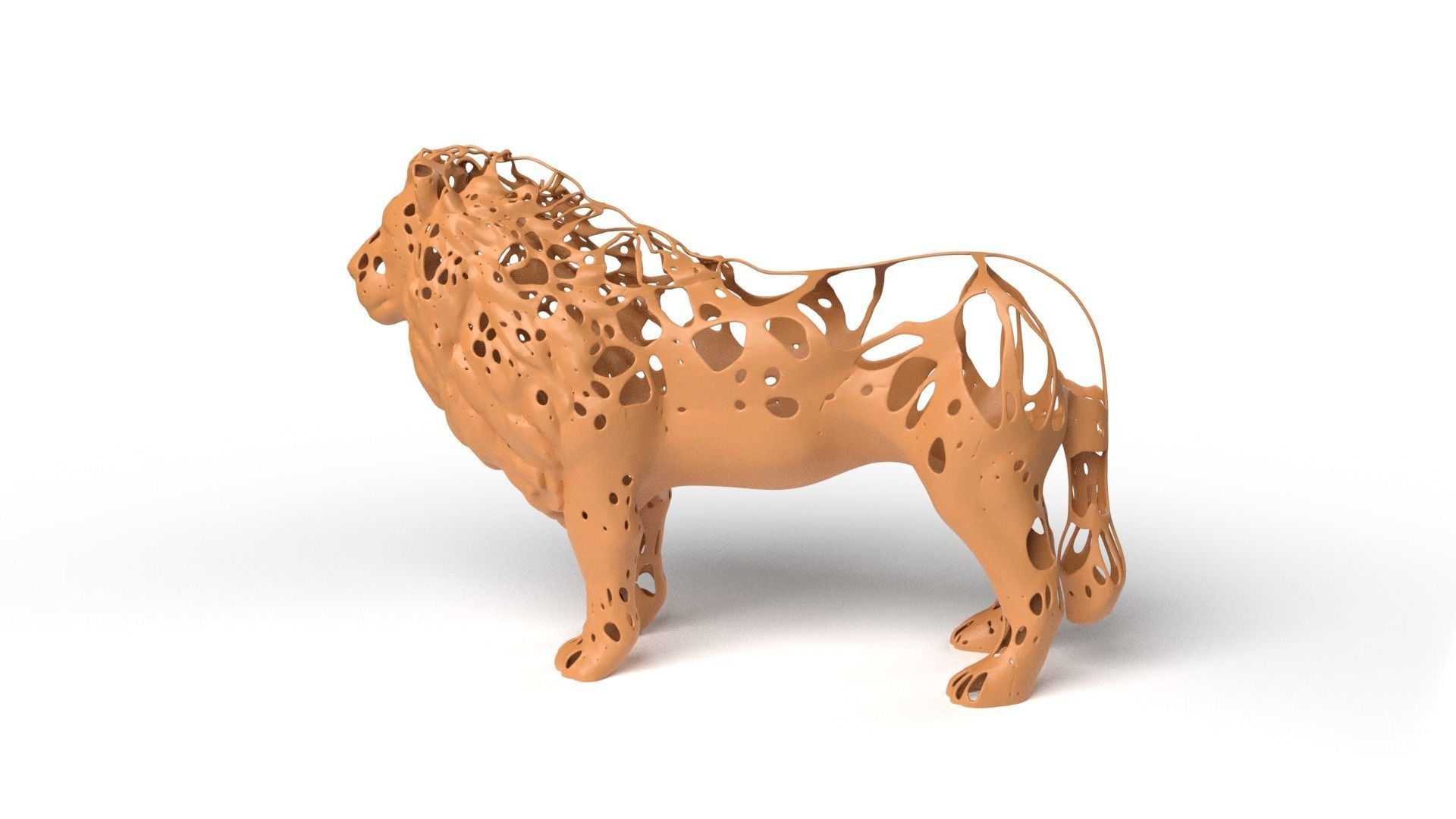 Lion Dust Voronoi Low-poly 3D model_6