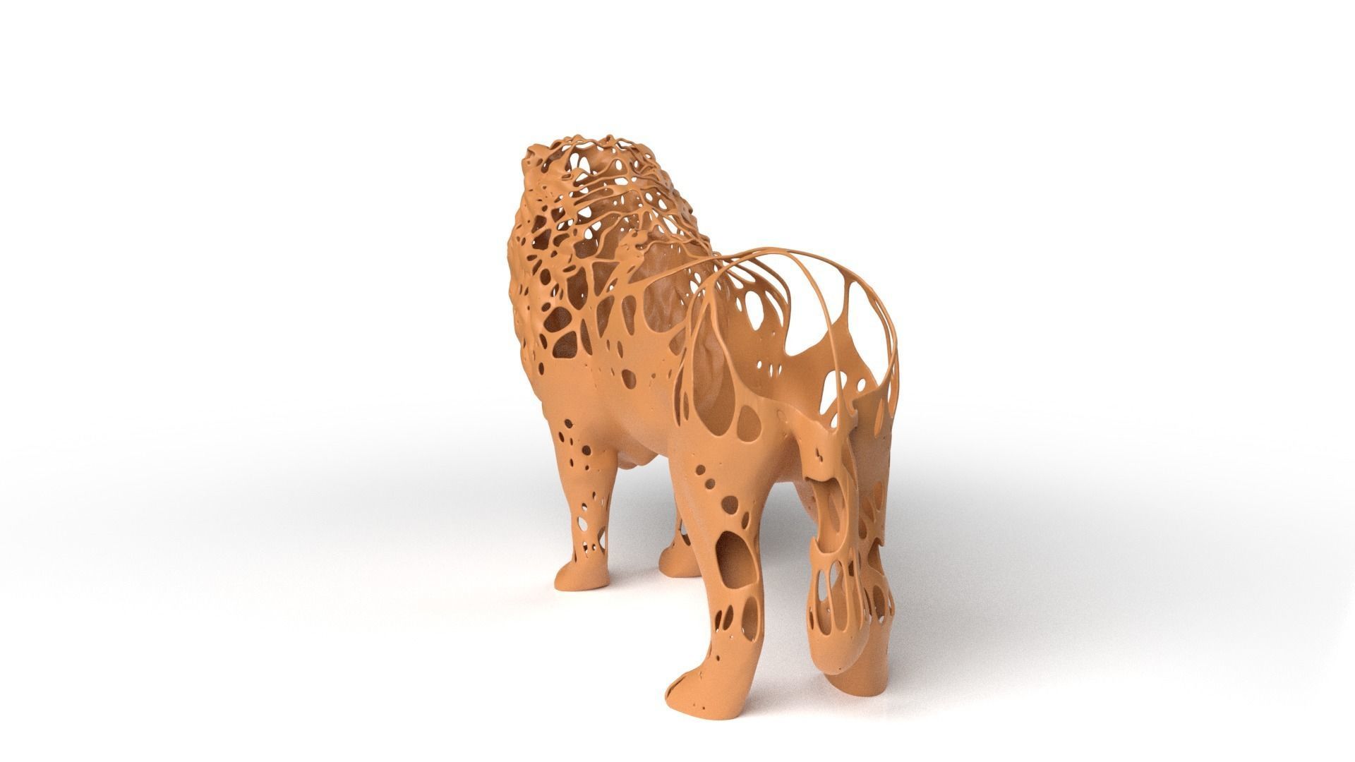 Lion Dust Voronoi Low-poly 3D model_5
