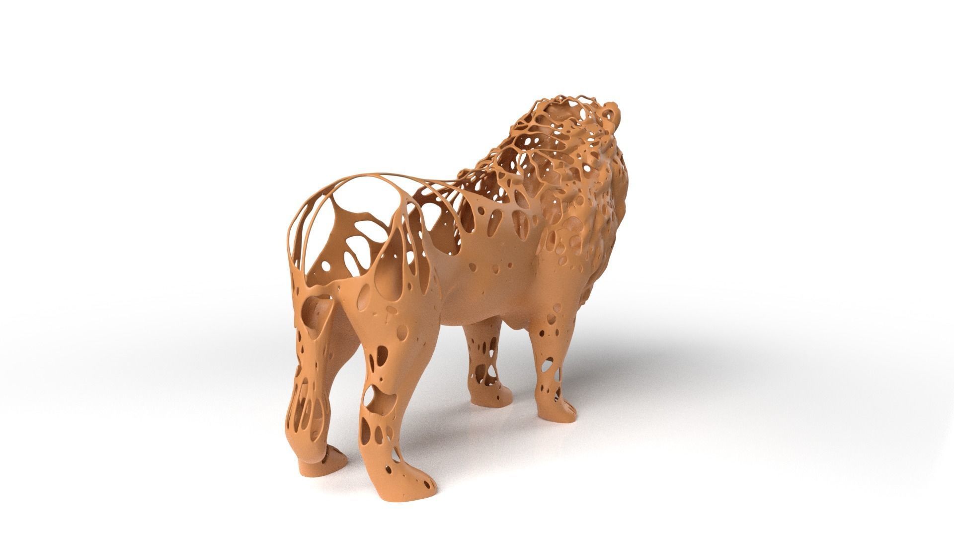 Lion Dust Voronoi Low-poly 3D model_4