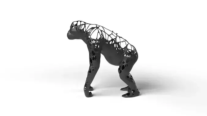 Orangutan Dust Voronoi Low-poly 3D model