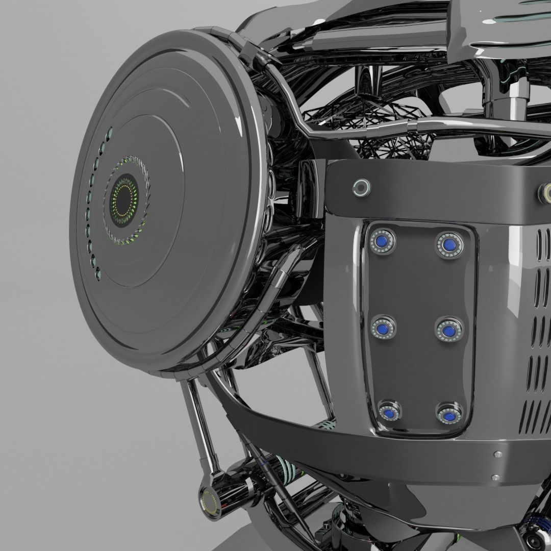 Scifi Robot Low-poly 3D model_9