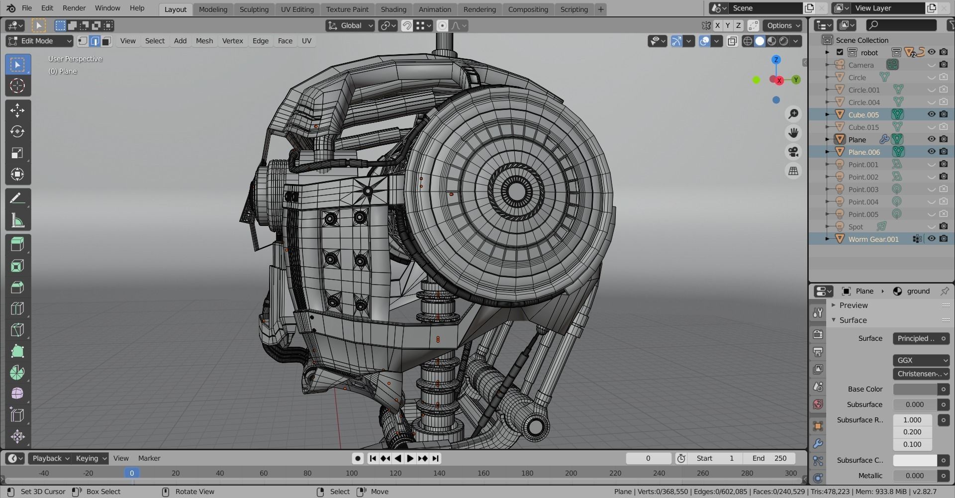 Scifi Robot Low-poly 3D model_17