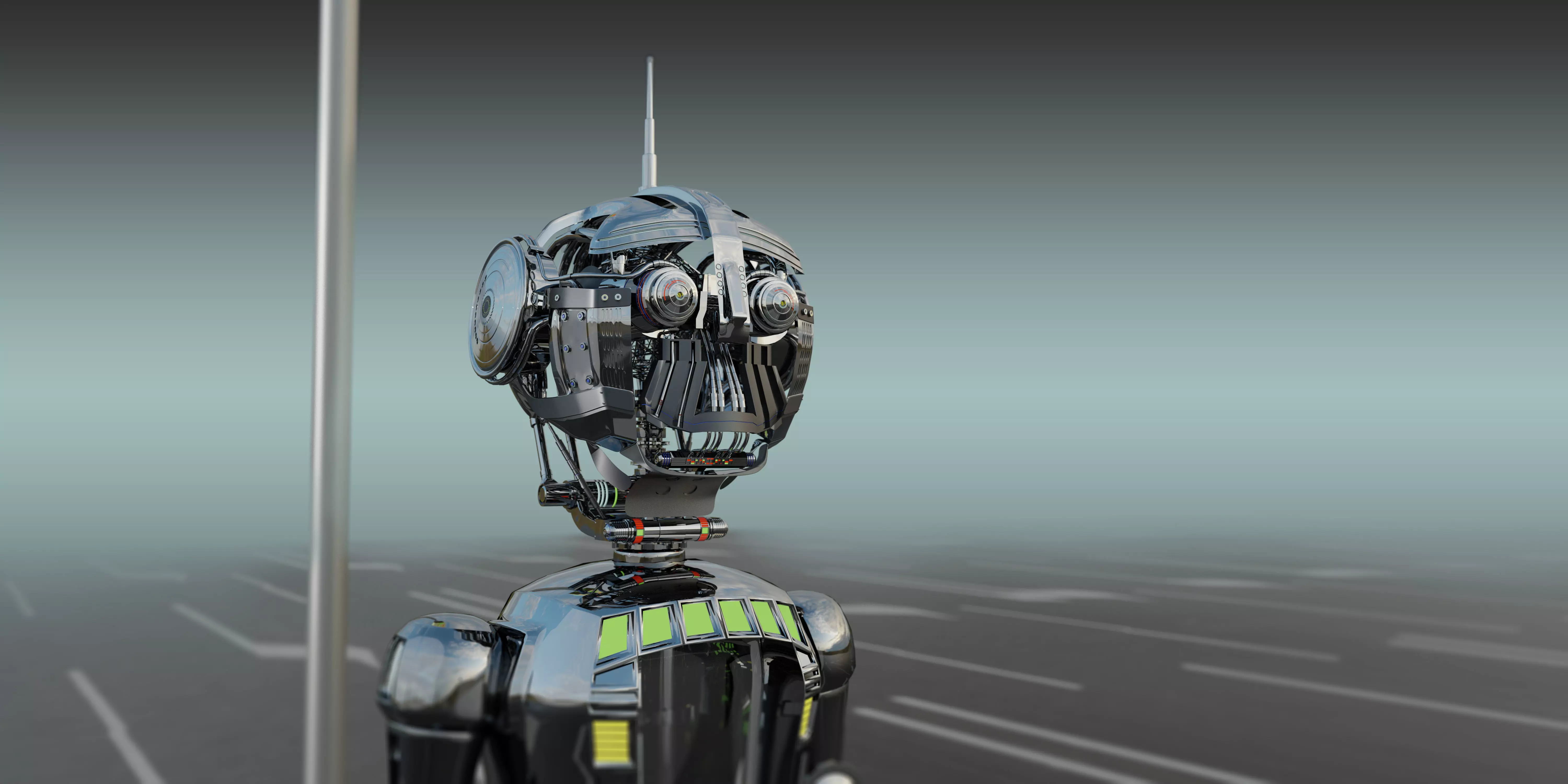 Scifi Robot Low-poly 3D model_0