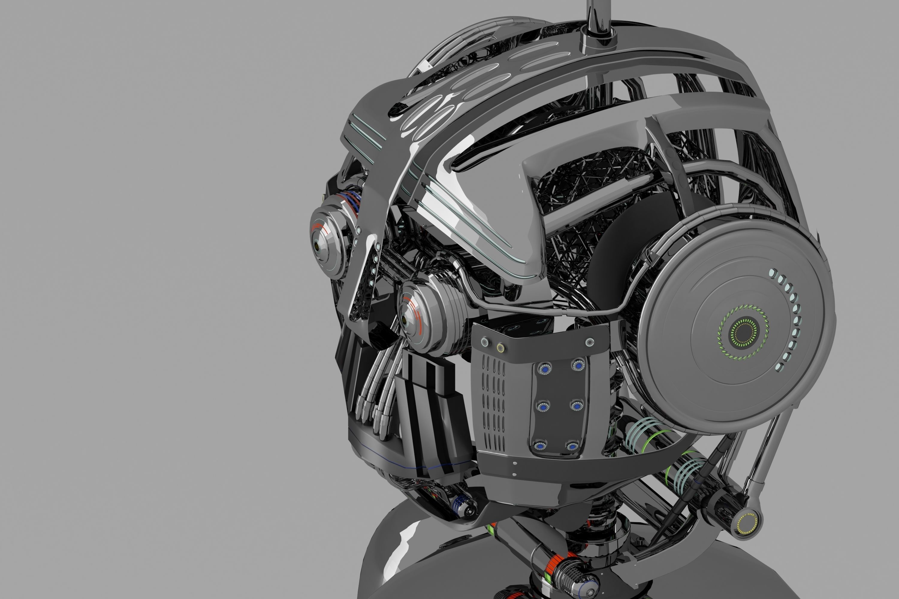 Scifi Robot Low-poly 3D model_6