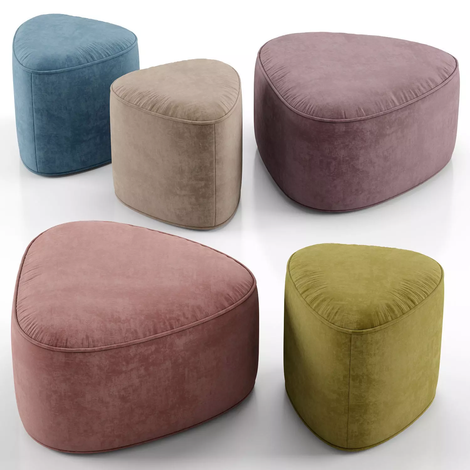 Pebble ottoman - West Elm 3D model