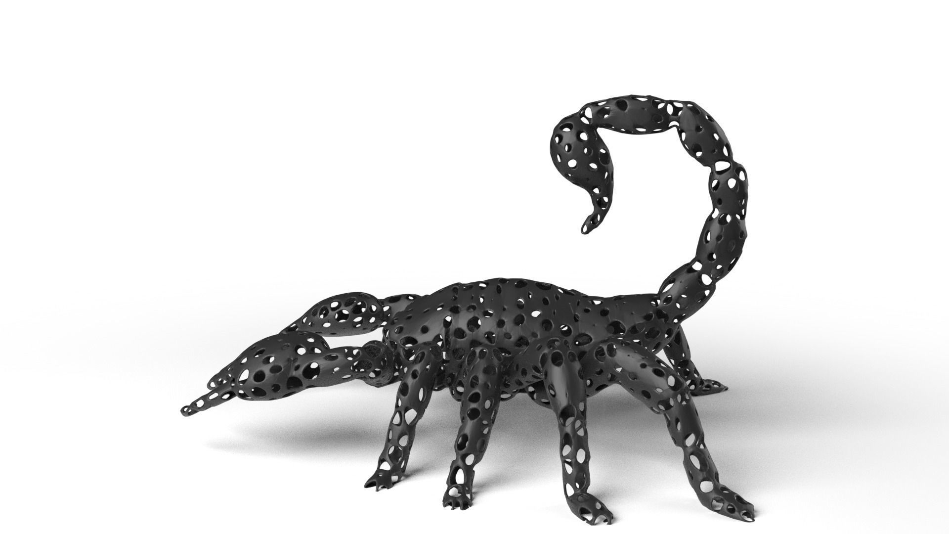 Scorpion Voronoi Low-poly 3D model_6