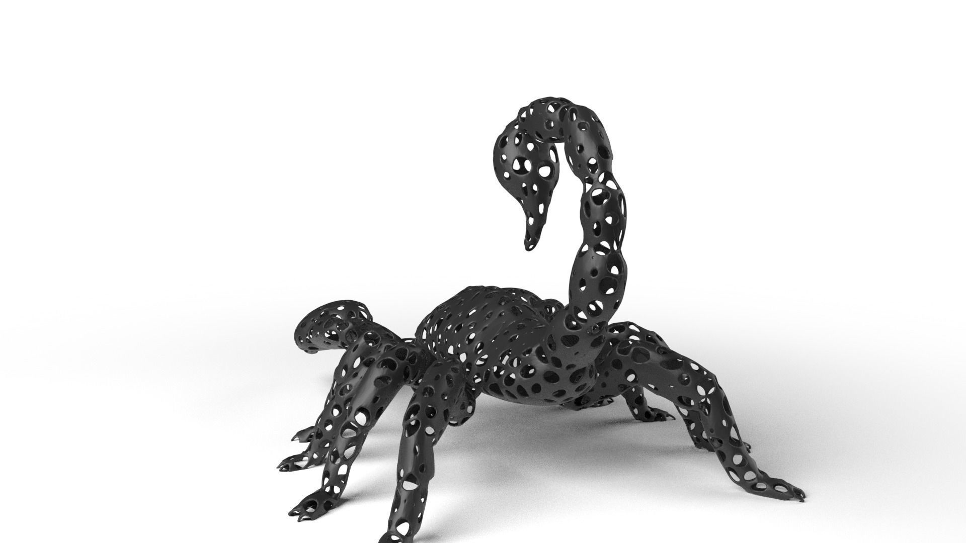 Scorpion Voronoi Low-poly 3D model_5
