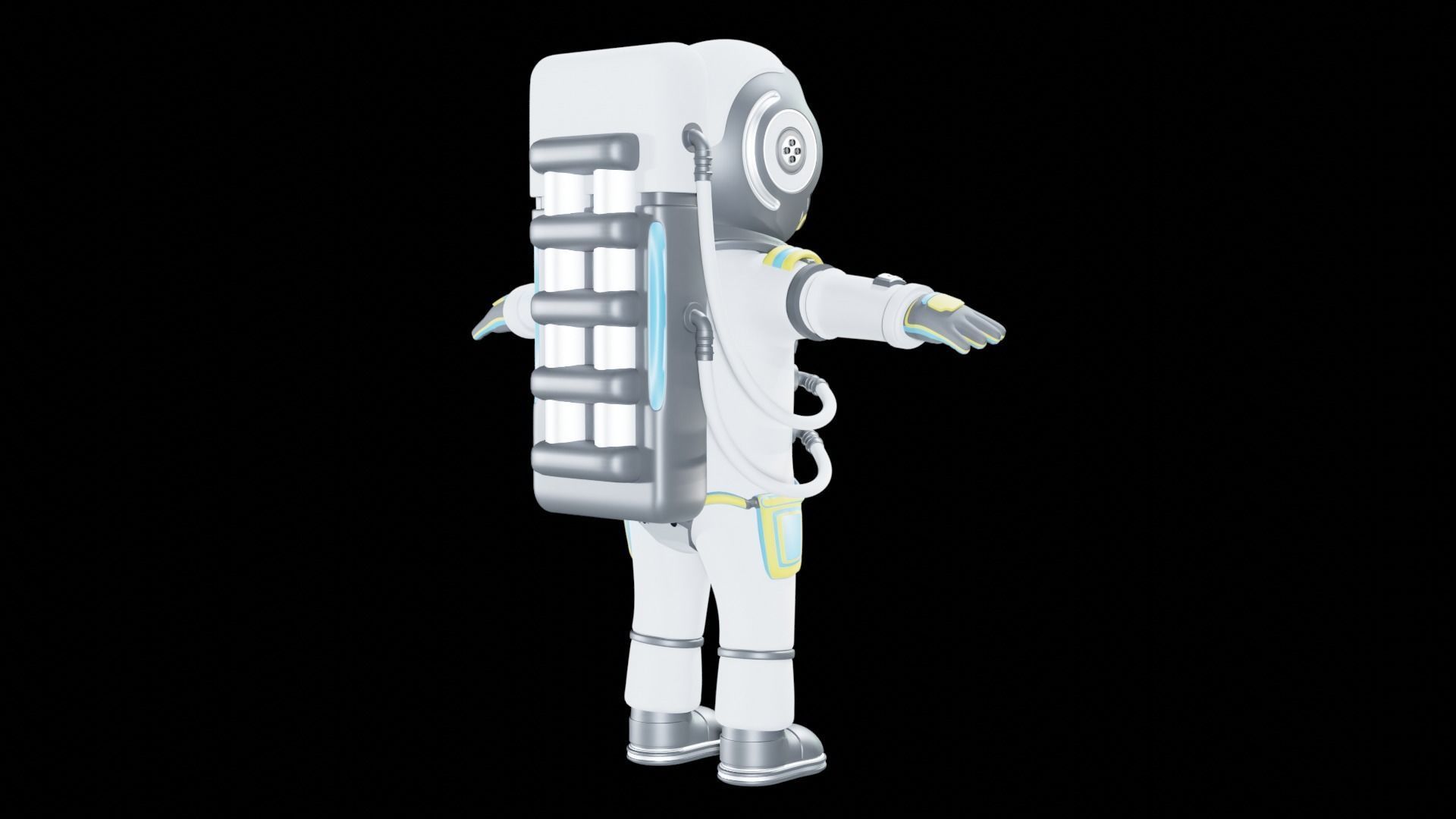 Stylized Astronaut  Low-poly 3D model_7