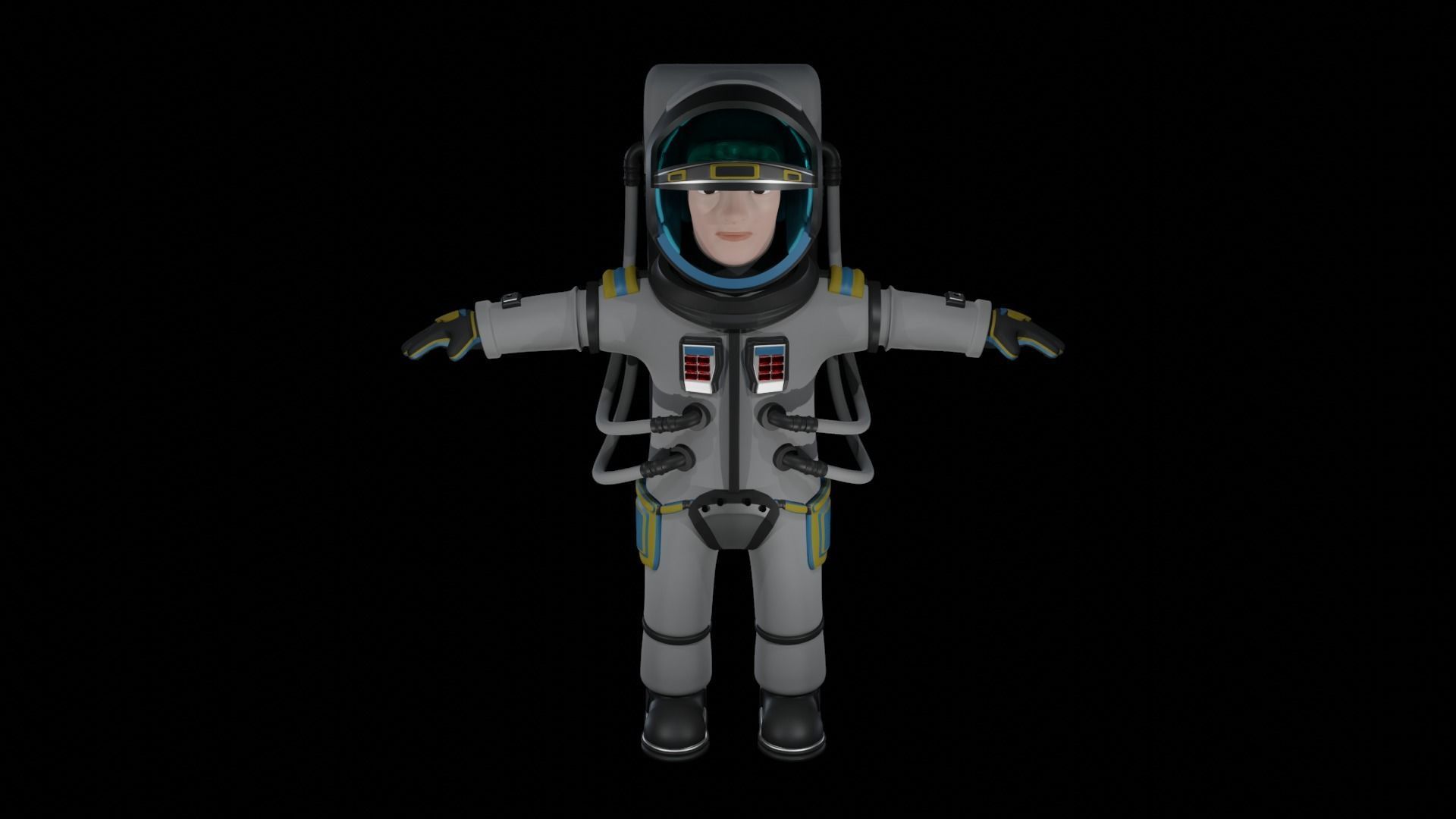 Stylized Astronaut  Low-poly 3D model_12