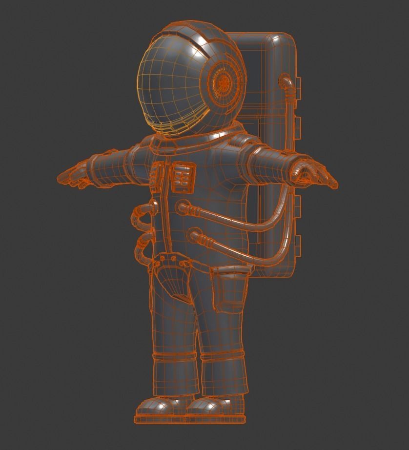 Stylized Astronaut  Low-poly 3D model_31