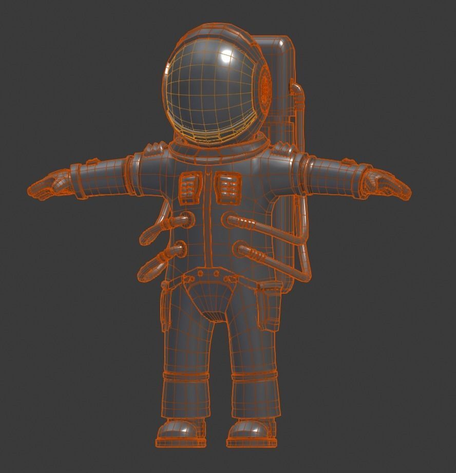 Stylized Astronaut  Low-poly 3D model_26