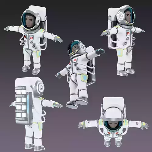 Stylized Astronaut  Low-poly 3D model