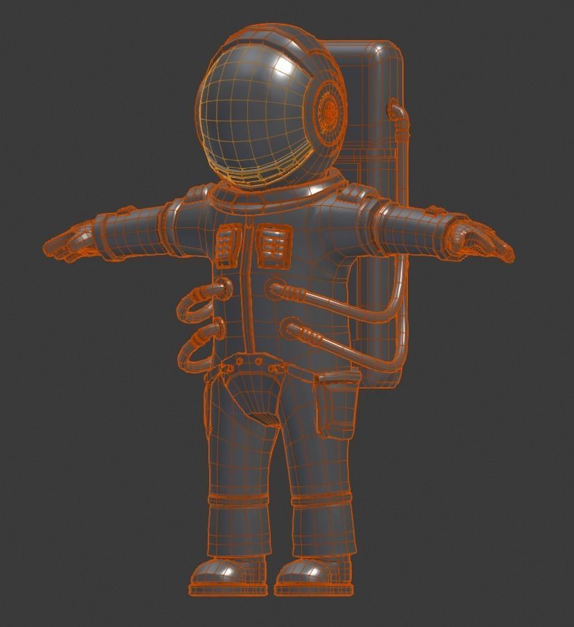 Stylized Astronaut  Low-poly 3D model_28