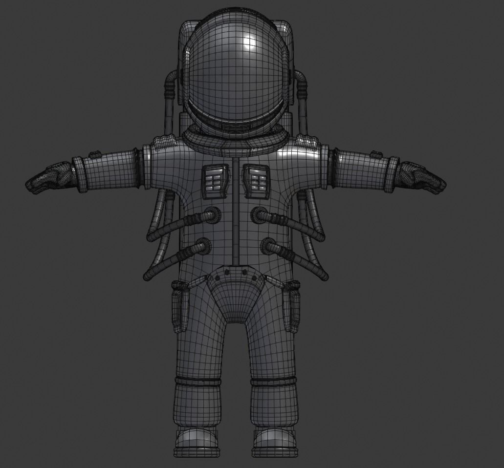 Stylized Astronaut  Low-poly 3D model_8