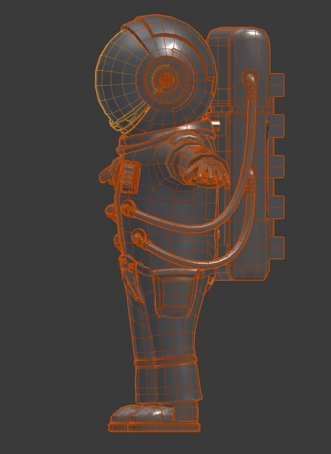 Stylized Astronaut  Low-poly 3D model_20