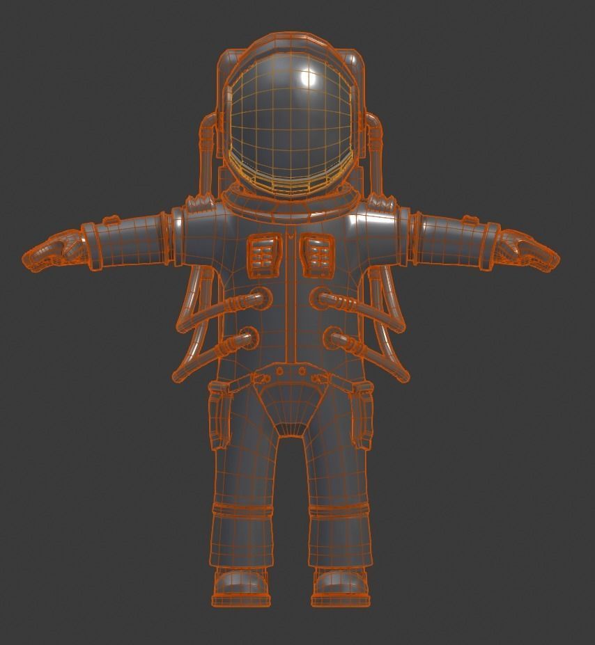 Stylized Astronaut  Low-poly 3D model_21