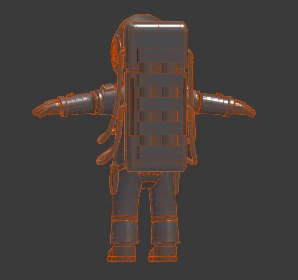 Stylized Astronaut  Low-poly 3D model_32