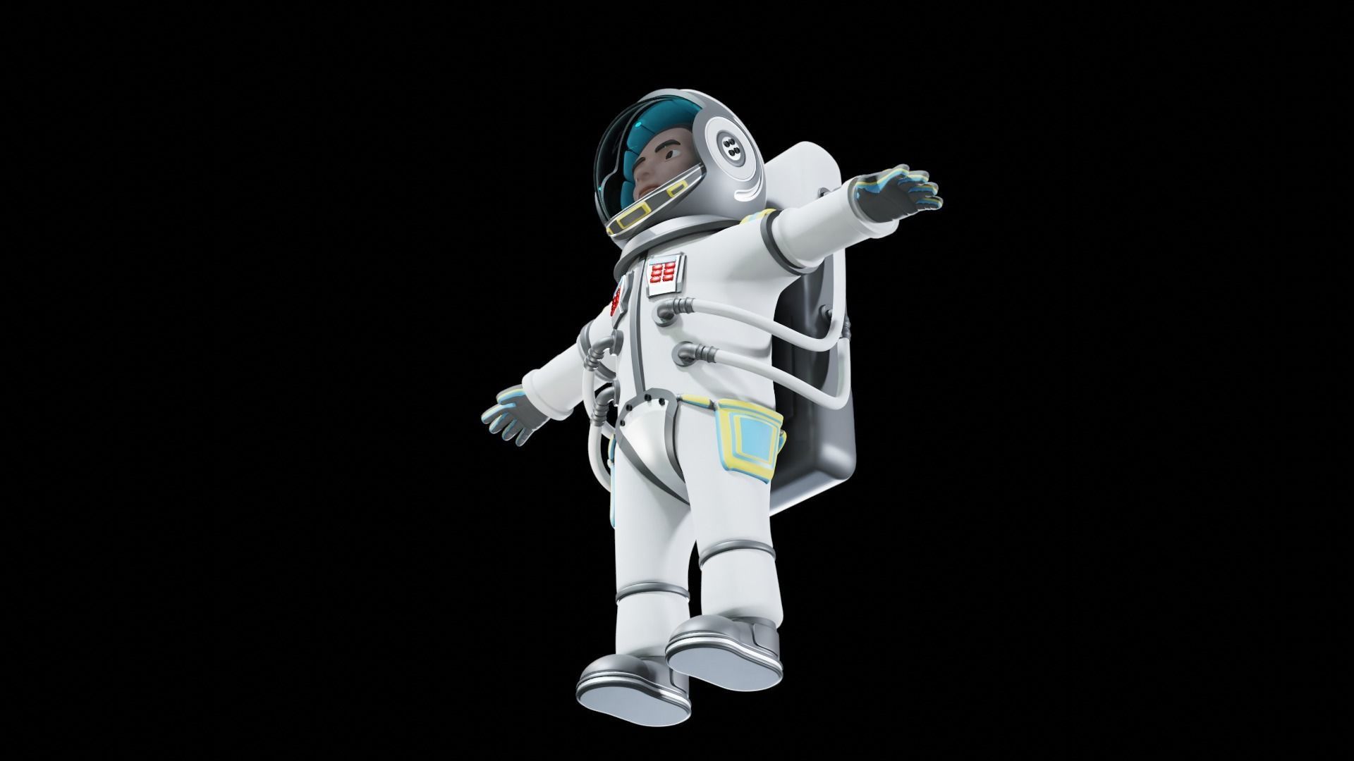 Stylized Astronaut  Low-poly 3D model_5