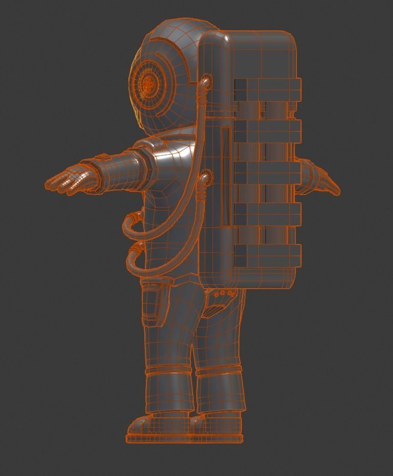 Stylized Astronaut  Low-poly 3D model_27