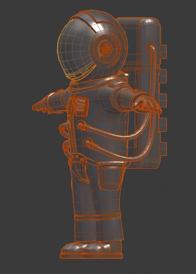 Stylized Astronaut  Low-poly 3D model_22