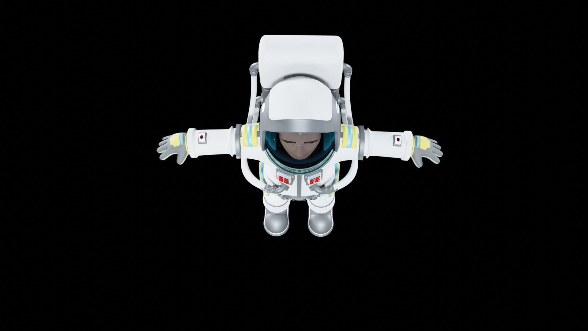 Stylized Astronaut  Low-poly 3D model_18