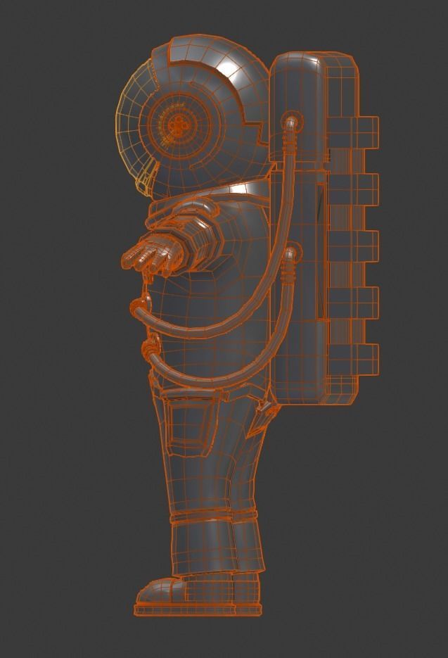 Stylized Astronaut  Low-poly 3D model_24