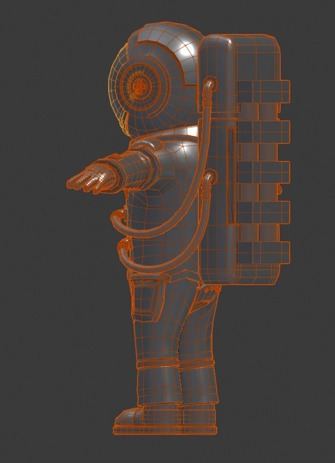 Stylized Astronaut  Low-poly 3D model_25
