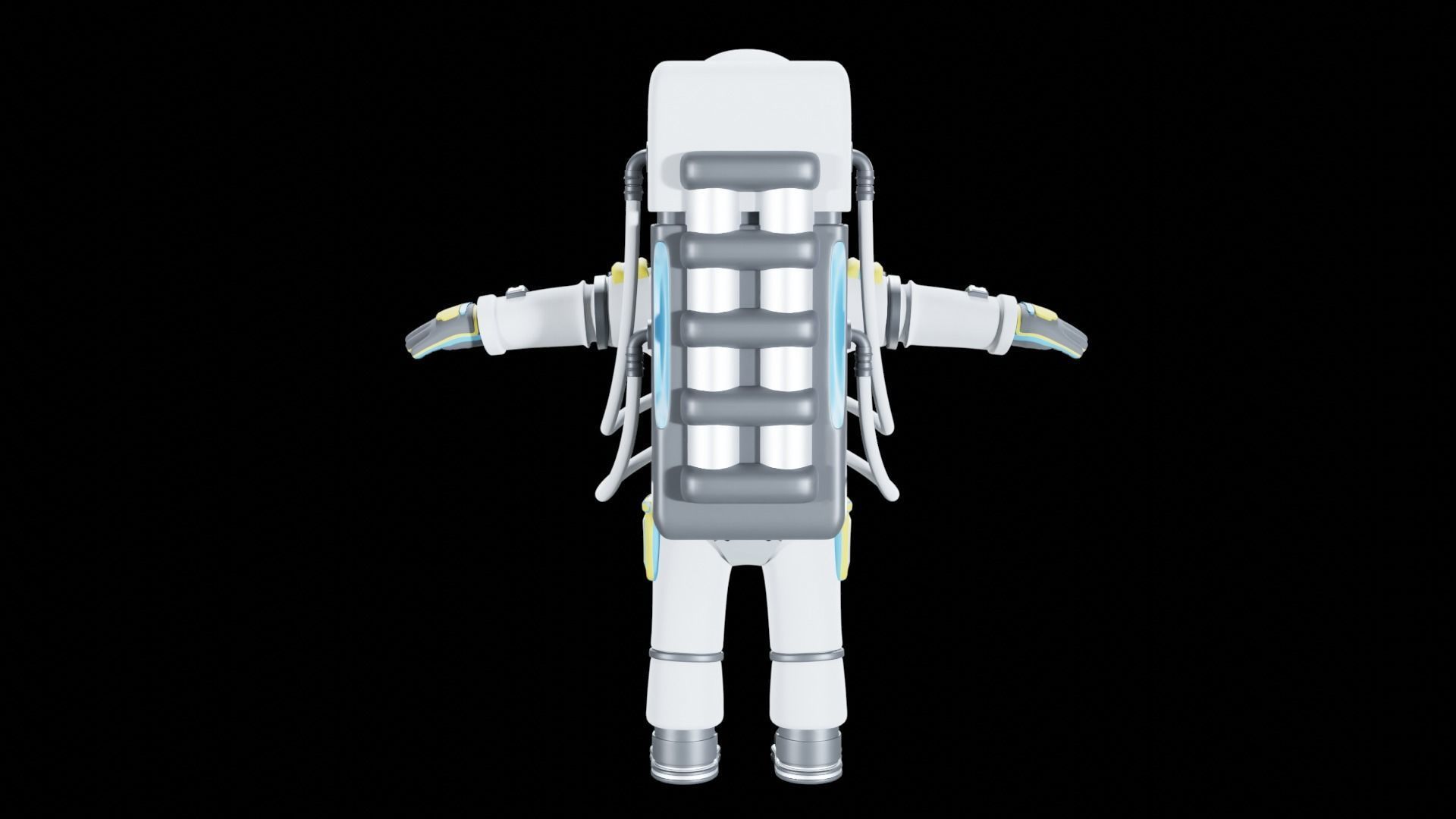 Stylized Astronaut  Low-poly 3D model_19