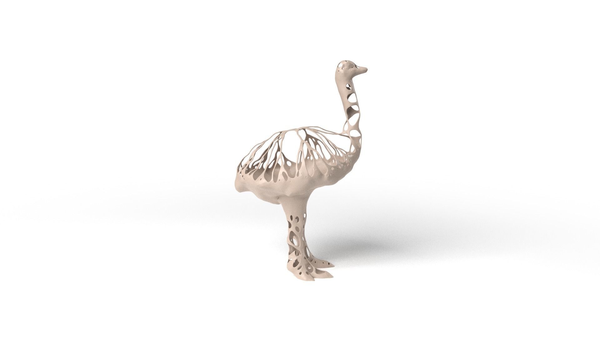 Ostrich Dust Voronoi Low-poly 3D model_3