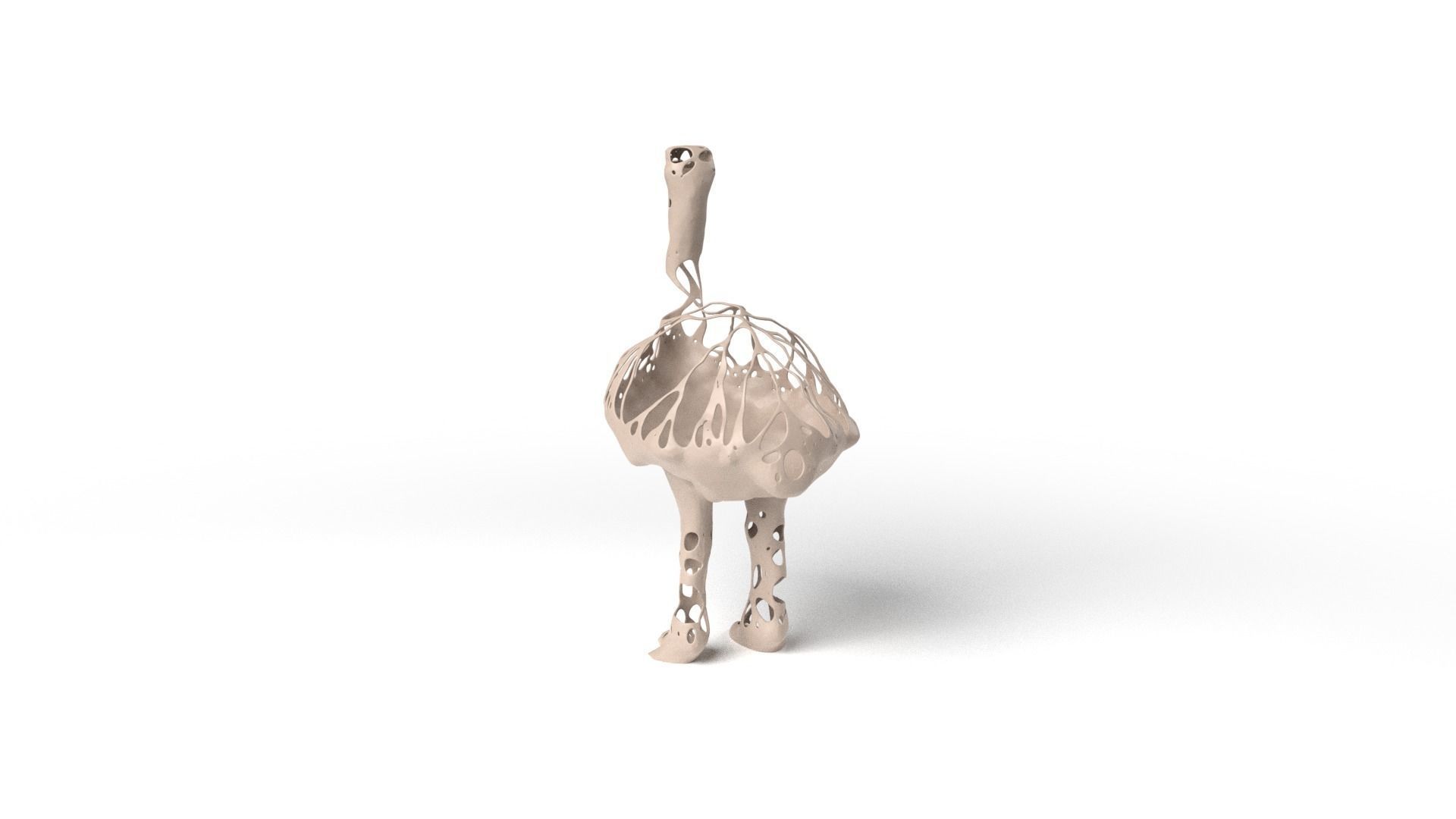 Ostrich Dust Voronoi Low-poly 3D model_5