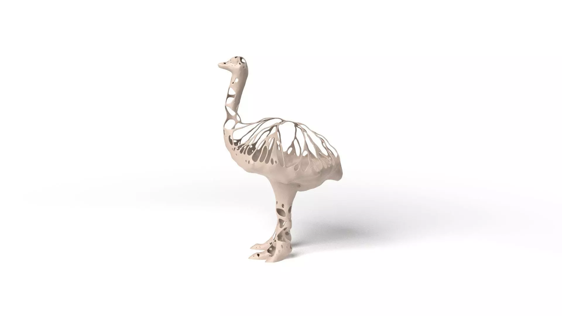 Ostrich Dust Voronoi Low-poly 3D model_0