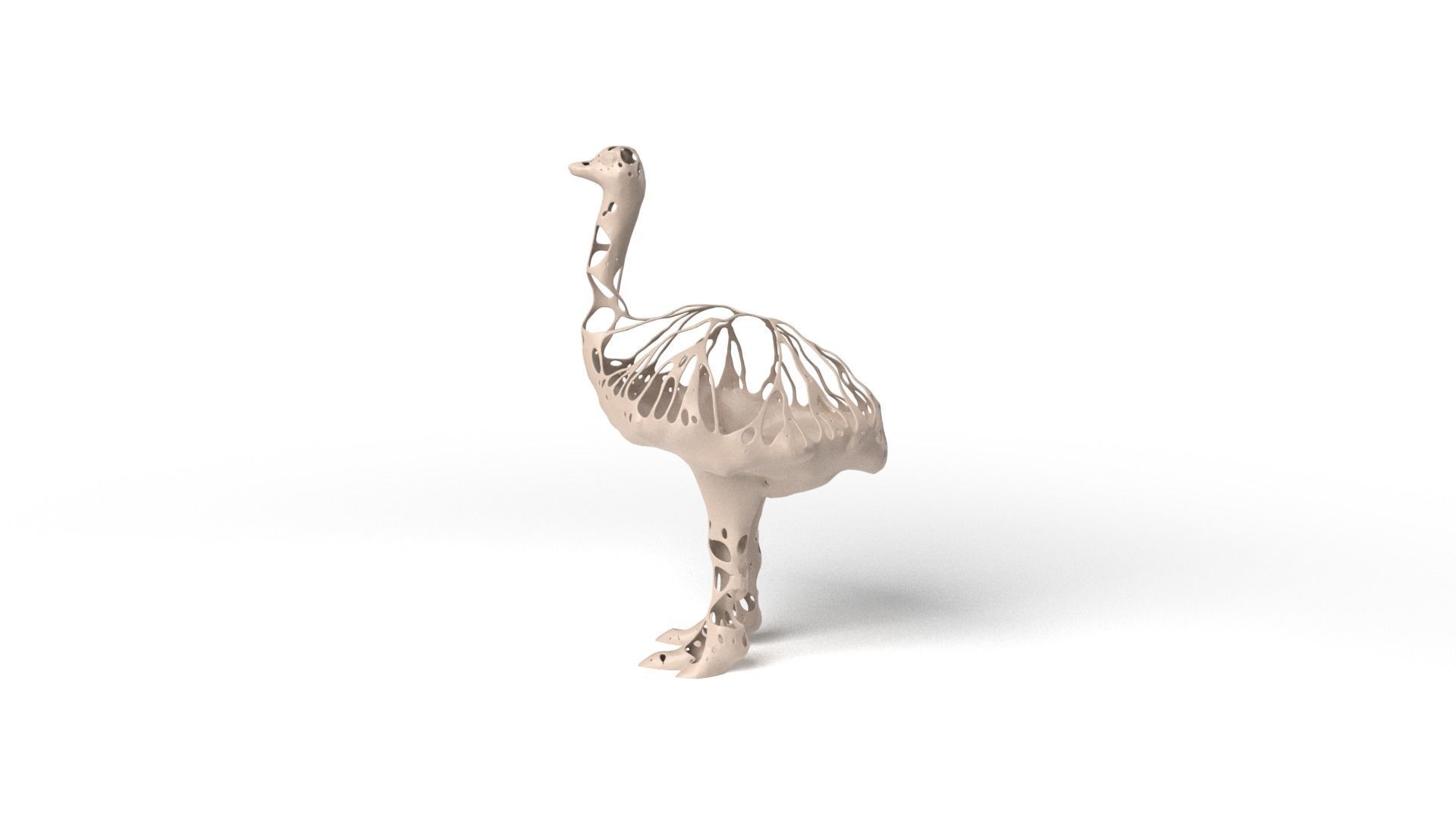 Ostrich Dust Voronoi Low-poly 3D model_6