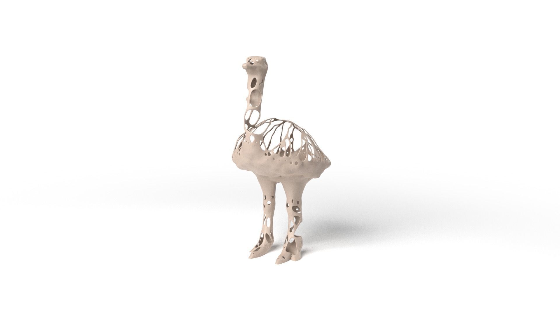 Ostrich Dust Voronoi Low-poly 3D model_1