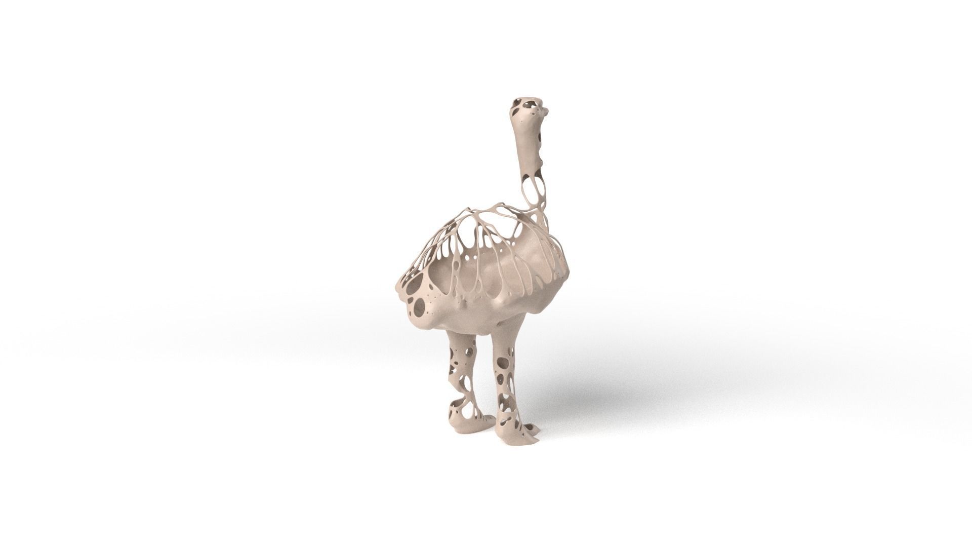 Ostrich Dust Voronoi Low-poly 3D model_4