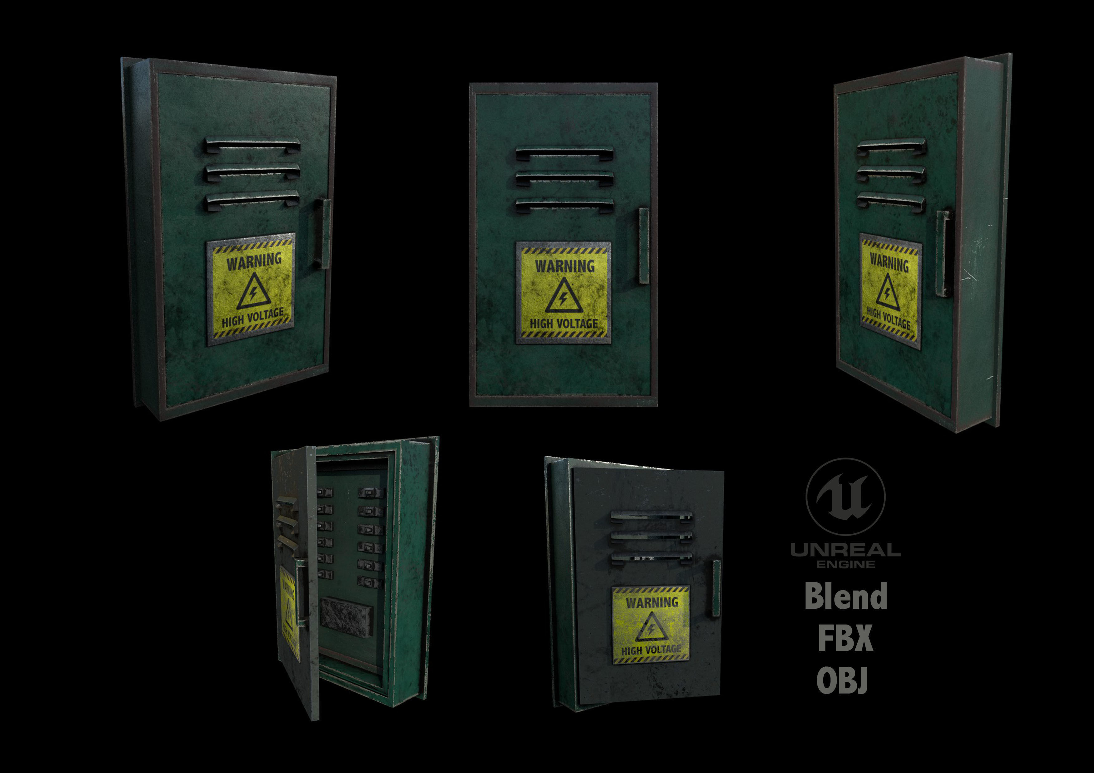 Fuse Box Pack Low-poly 3D model_1