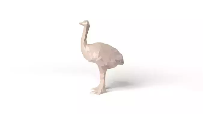 Ostrich Low Poligonal