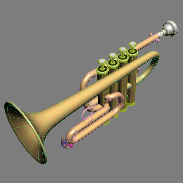 Piccolo Trumpet 3D Model .max .obj .3ds .stl .wrl .wrz ...