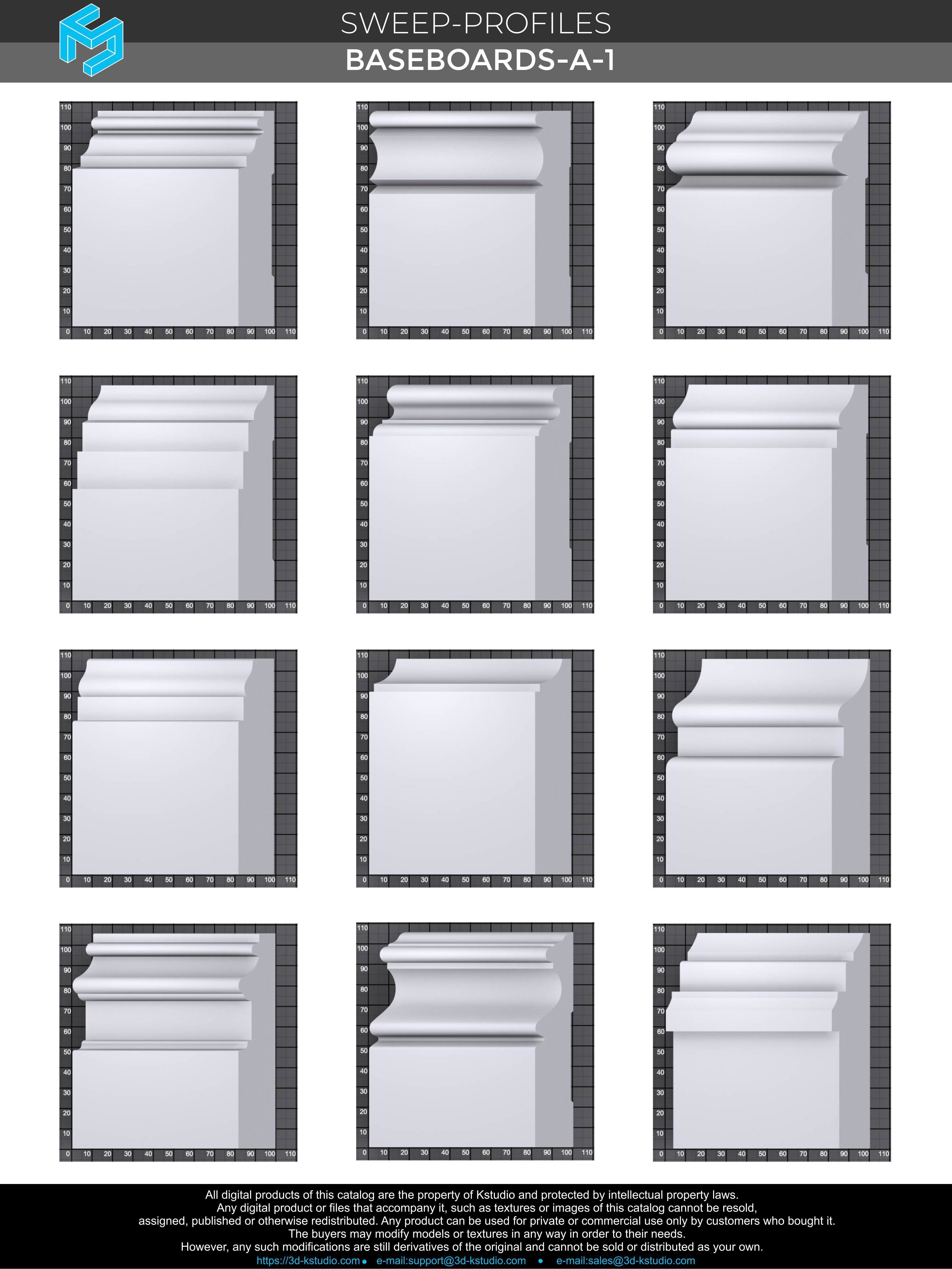 Architectural moldings - Baseboards-A 1 3D model_3