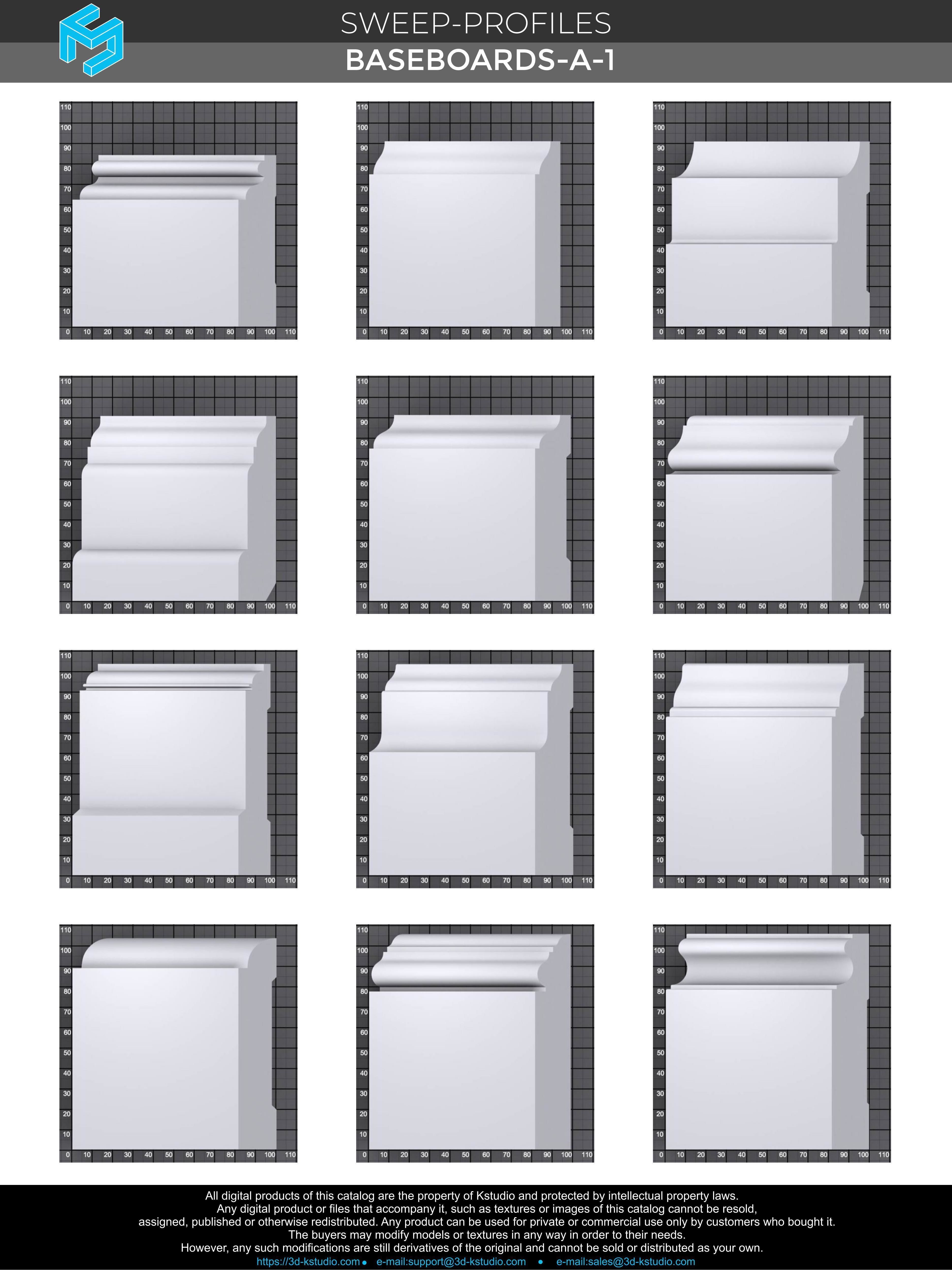 Architectural moldings - Baseboards-A 1 3D model_2