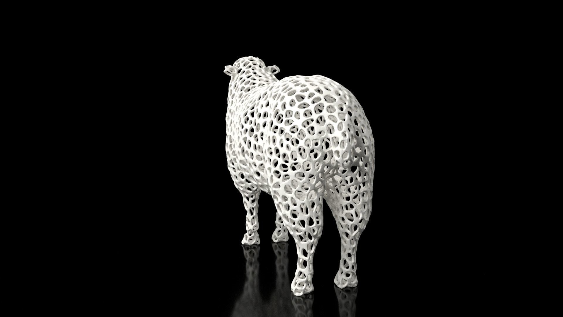 Sheep Voronoi Low-poly 3D model_5