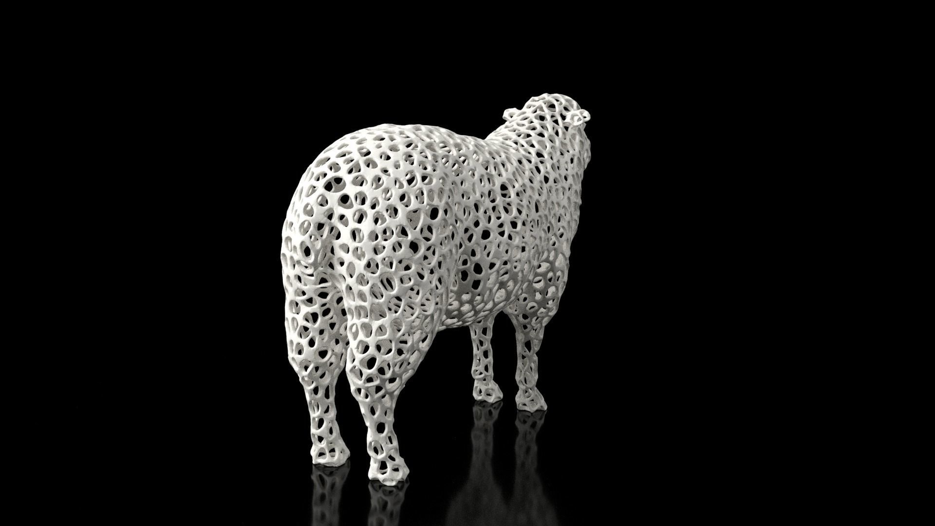 Sheep Voronoi Low-poly 3D model_4