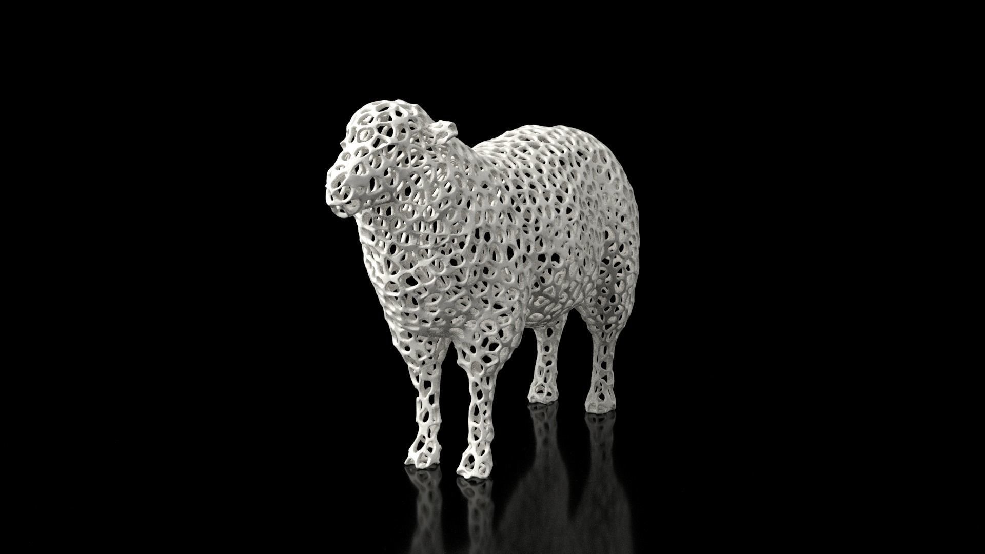 Sheep Voronoi Low-poly 3D model_1